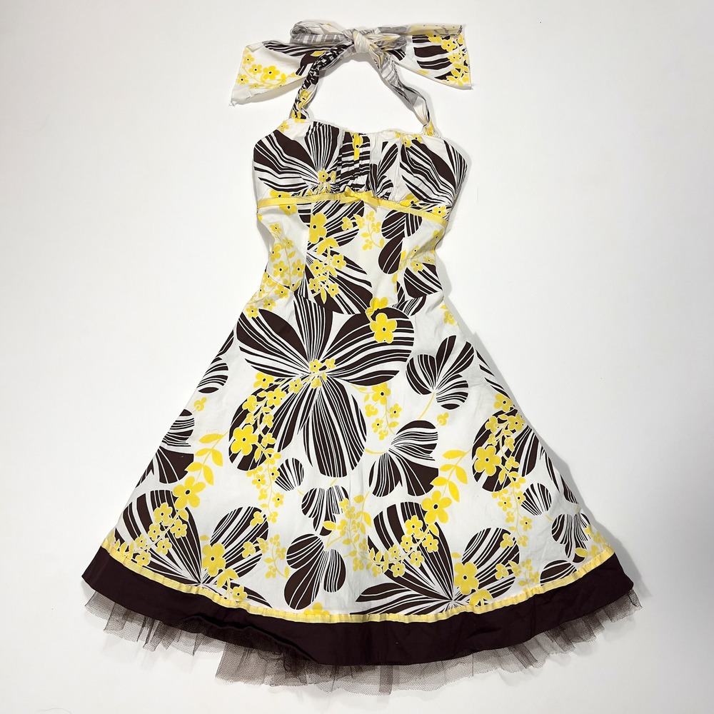 Vintage Ruby Rox Floral Halter Dress